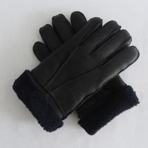 Wholesale winter warm split leather shearling gloves