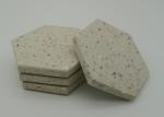 Hexagonal Terrazzo Coasters Set Diameter 11cm Backside With Rubber Pads