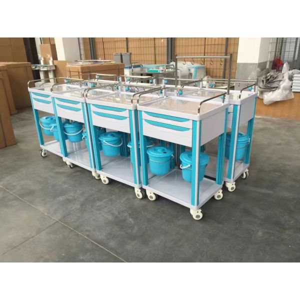 Hospital Medical Records Crash Cart ABS Emergency Medical Cart Trolley with Drawers Trolley Medical