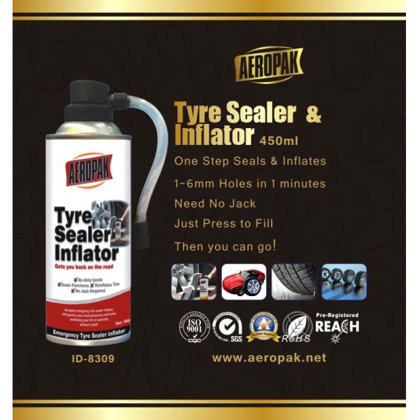 Buy White Aeropak Emergency Tyre Repair Sealant Inflator 450ml 650ml at wholesale prices