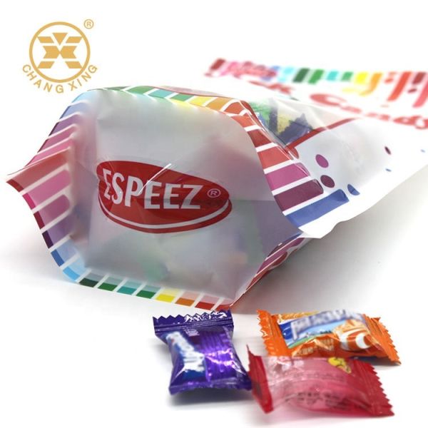 Buy Low MOQ Digital Print Food Grade Candy Packing Bags Custom Logo Printed Zipper Lock Stand up Candy Bags at wholesale prices
