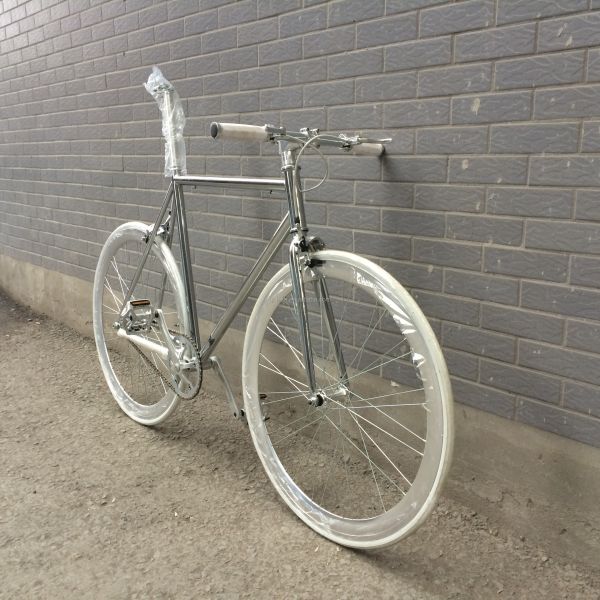 OEM 700C Sliver Paint Fixed Gear Bicycle with CR-MO Chrome Rim anodize JIS Standard