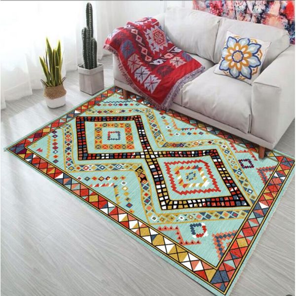 Bosmia Ethnic Style Rectangle Living Room / Hotel Floor Carpet With Special Style