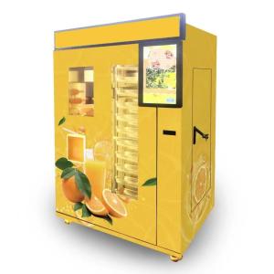 Quality Automatic Fresh Orange Juice Vending Machine with Sealed Cup Supports Different Currencies SDK Function for sale
