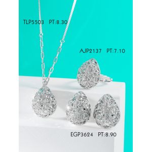 Quality Christmas present gift water droplet shape necklace &amp; rings &amp; earrings for women for sale