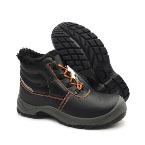 Black Winter Safety Shoes Durable Wool Lined Waterproof Boots Unisex