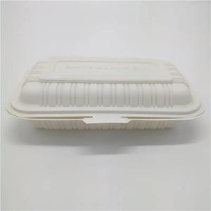 corn starch lunch box with lid take-away packaging box disposable fast food box