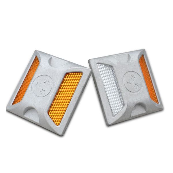 Buy Road Safety Aluminium Square Road Studs with Yellow Reflectors at wholesale prices