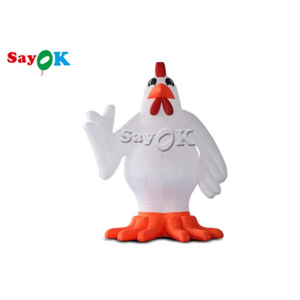 Festival Party Decor White Inflatable Cartoon Characters 13ft Animal Chicken