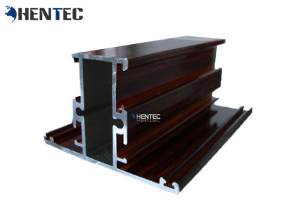 Buy Wooden Grain Construction Aluminium Profile Metal Extrusion Profiles Customized Sections at wholesale prices