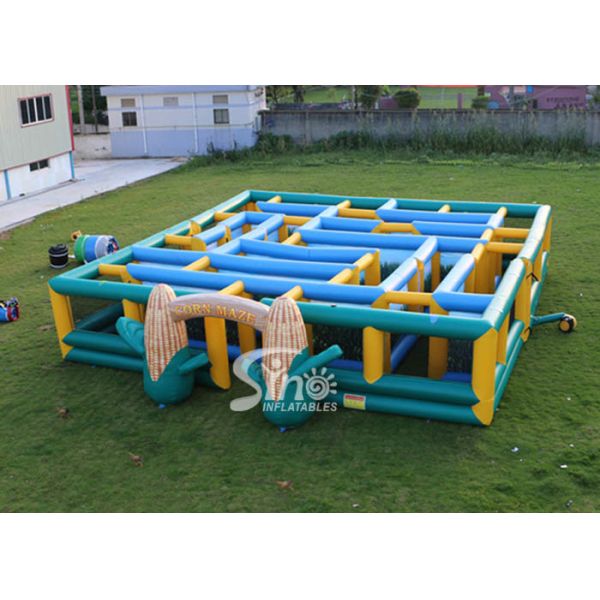 Buy 12x12m kids N adults giant inflatable corn maze digitally printed for sports events at wholesale prices