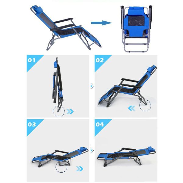 Adjustable Foldable Beach Reclining Zero Gravity Lounge Chair with Y Mail packing