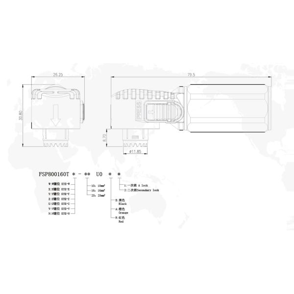 6mm 1 Pin 100A High Current Battery Connectors IP67 Waterproof TUV Approved Quick Lock