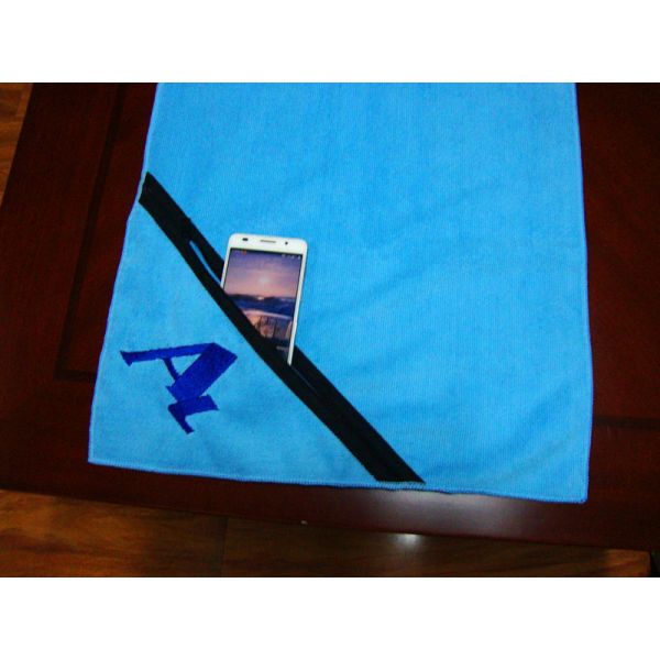 Buy personalized gym fitness towel with zip pocket at wholesale prices
