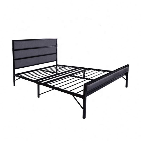 Buy Latest Design Simple Metal Double Bed Headboard Iron Frame For Hotel Home at wholesale prices