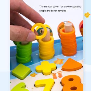 Math Fishing Educational Wooden Montessori Baby Toys 15cm