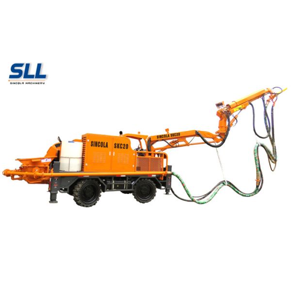 Buy Robotic Telescopic Arm Concrete Pumping Machine For Mine / Tunnel / Construction at wholesale prices