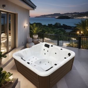 China Large 2m Modern Freestanding Hot Tub with 3KW Heater and 27 Total Jets for Hotel Villa Outdoor Use on sale