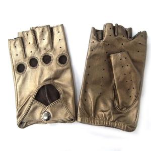 High quality genuine leather driving gloves half finger leather gloves