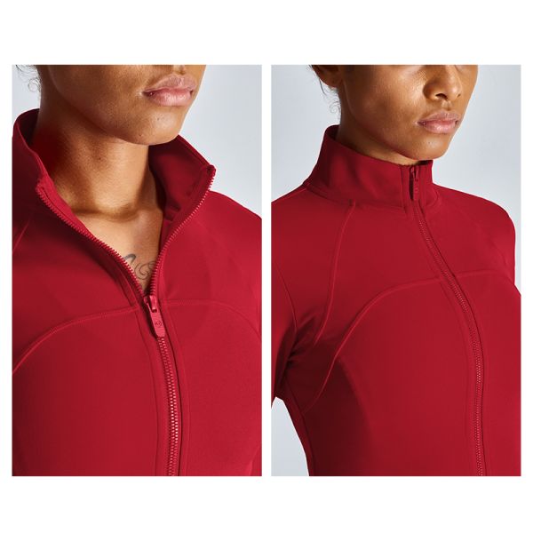 XL 2XL 3XL Long Sleeve Active Wear Elastic Women'S Full Zip Yoga Jacket