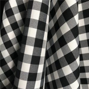 200gsm Density Customizable Black And White Plaid Fabric Twill Cloth For Lady
