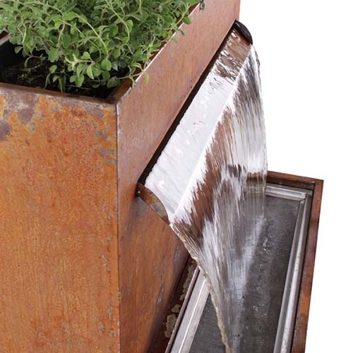 Multifunctional Corten Steel Waterfall Metal Garden Ornaments With Planter