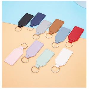 Double Sided Pu Leather Keychain Printing Engraved Name Keyring
