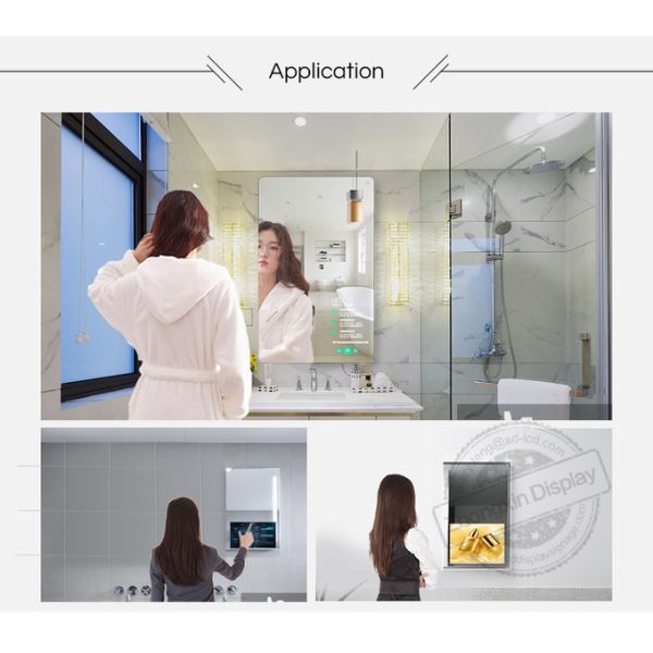 Wall Mounted Android Wifi Smart Magic Mirror Fitness Digital Signage 50inch
