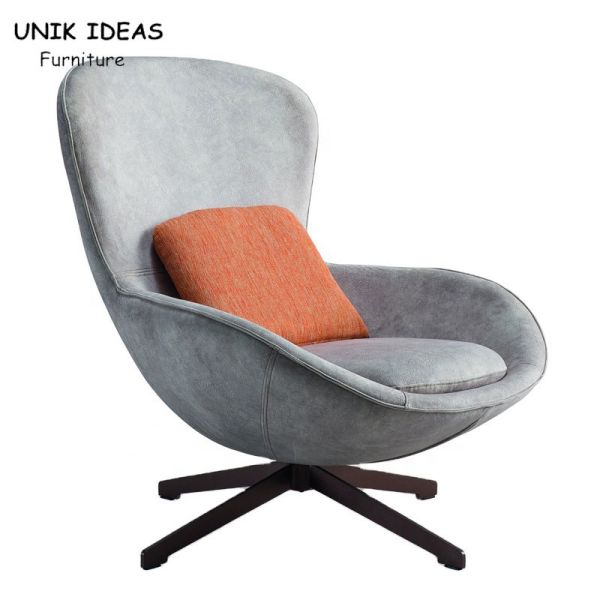 Buy Children'S Lounge Gray Swivel Egg Chair Indoor With Cushion Leisure 90cm at wholesale prices