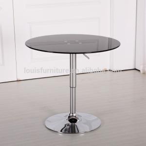 Stainless Steel Base Dining Room Tables With Round Glass Desktop