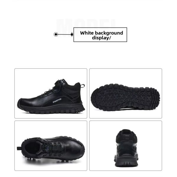 Men's Safety Shoes Kevlar Midsole Work Boots With Steel Toe And Rubber Sole