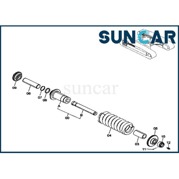 Oil Resistant 9243535 Hitachi Track Cylinder Seal Kit FV30 ZX330-3 Track Adjuster Assembly