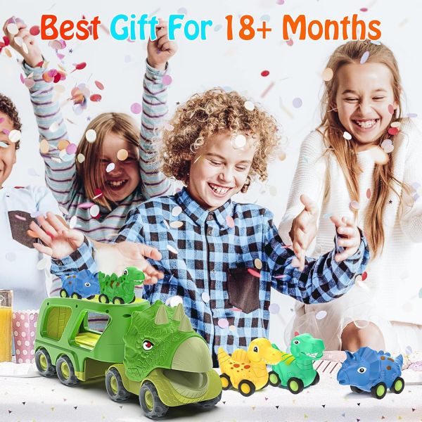 18M Kids Toddler Friction Power Dino Car Toy Perfect Christmas Birthday Surprise Gift