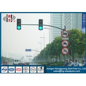 Outdoor Single Arm Galvanized Traffic Light Post Energy Saving