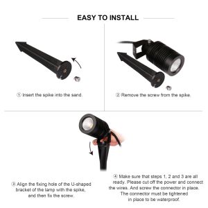 Outdoor IP65 Garden Spike Lights Waterproof Yard Pathway Landscape Courtyard