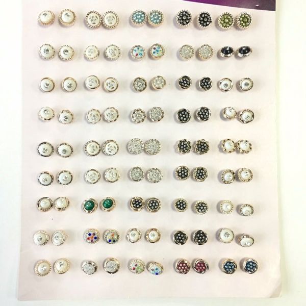 wholesale 40L 44L crystal rhinestone 25MM acrylic diamond button with metal back