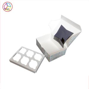 Single Mini Cupcake Boxes For Dessert Embossing Glossy Lamination