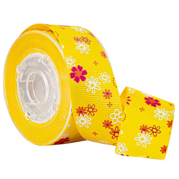 Buy Yellow Cake Boxes Wrapping Flower Printed Grosgrain Ribbon at wholesale prices