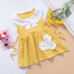 Toddler Children Breathable Long Knee Length Casual Summer Dresses Sleeveless