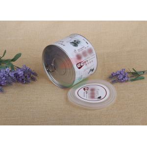Glossy / Matte Lamination Paper Composite Cans With Transparent Plastic Cap