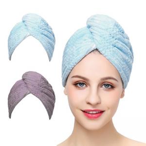 China Hair Drying 25x65cm Microfiber Turban Towel Super Water Absorbent on sale