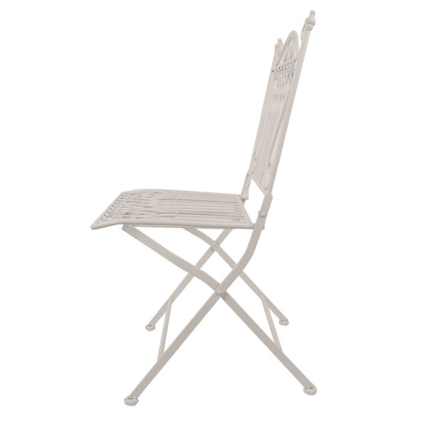 Transparent Outdoor Garden Bistro Cafe Vintage Square Metal Wrought Iron Folding Dining Chairs