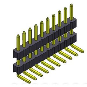 Pin Header Connector 2.00mm Single Row Stack R/A TYPE 1*2PIN To 1*40PIN H=2.00MM