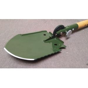 WJQ-308 China Classics Tri-fold Shovel with 18 Multi-function, army green color,