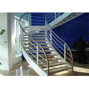 Steady Structure Building Curved Stairs , Contemporary Wooden Spiral Staircase