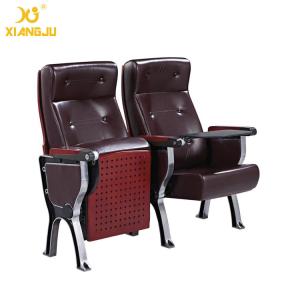 Aluminum Alloy plywood cover leather Auditorium Chairs with ABS Tablet 360°