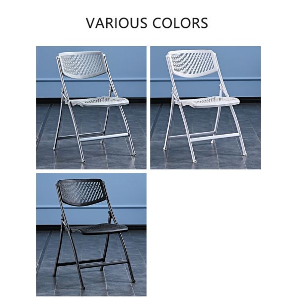 Outdoor Banquet Events Plastic Metal Foldable White Black Dining Chair for Wedding Hotel