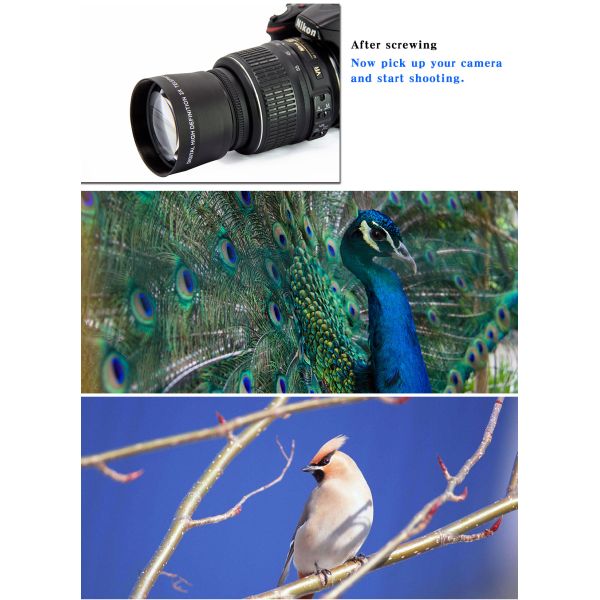 Optical Glass Black Anamorphic Camera Lens 2X Macro Lens For Photography