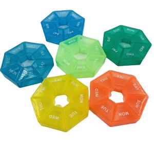 Portable 7 Day Pill Box with Separate Compartments Pill Case to Hold Medication