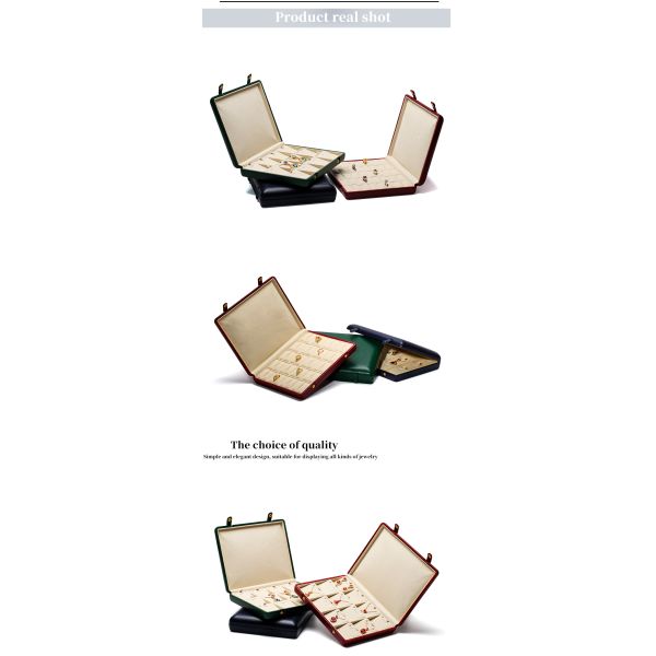 Pebble Grain Leather Jewelry Box Packaging Storage Case For Ear Studs Pendant